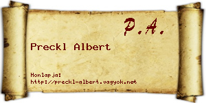 Preckl Albert névjegykártya